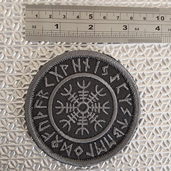LEGEEON Airsoft Morale Patch 3 LEGEEON Subdued Blackout Aegishjalmur Helm of Awe Viking Norse Runic Heathen Morale Tactical Sew Iron on Patch