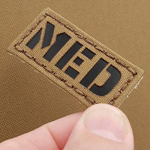 Tactical Freaky Airsoft Morale Patch 1 Mini 1x2 IR Tan Coyote MED Medical EMS Tactical Morale Touch Fastener Patch