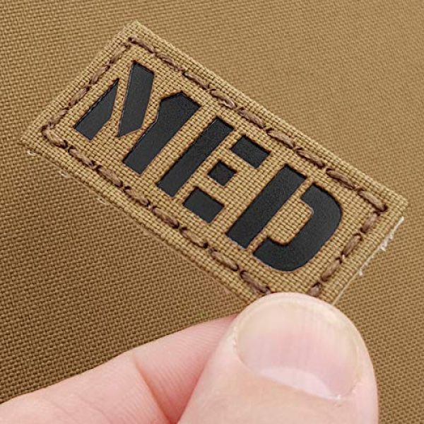 Tactical Freaky Airsoft Morale Patch 1 Mini 1x2 IR Tan Coyote MED Medical EMS Tactical Morale Touch Fastener Patch