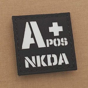 Tactical Freaky Airsoft Morale Patch 1 Reflective APOS NKDA A+ Blood Type 2x2 IFAK Tactical Morale Touch Fastener Patch