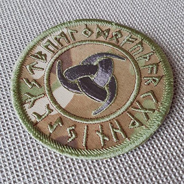 LEGEEON Airsoft Morale Patch 2 LEGEEON Multicam Triple Odin Horns Triskelion Viking Norse Runic Heathen Morale Tactical Sew Iron on Patch