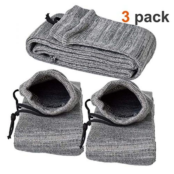 lanhe tactical Rifle Case 6 lanhe tactical Silicone Treated Gun Sock Knit Sleeve Case Dust Cover Outdoor Shooting Hunting Sack Storage Bag for Rifle Shotgun/Handgun Pistol, 52 inch/14 inch, 3 Pack