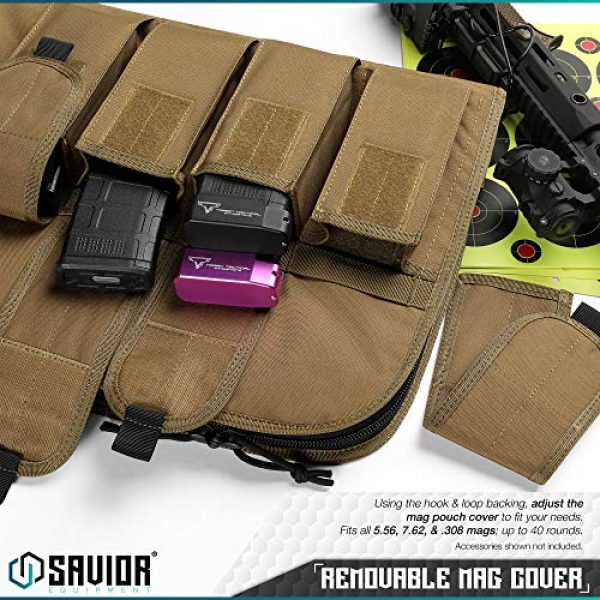 Savior Equipment Rifle Case 3 Savior Equipment The Patriot Single Scoped Long Rifle Case Gun Bag w/Padded Handle - Adjustable Sling, Dual Lockable Zippers, Multiple Magazine Holder Pouch, Available Length in 35" 41" 45"
