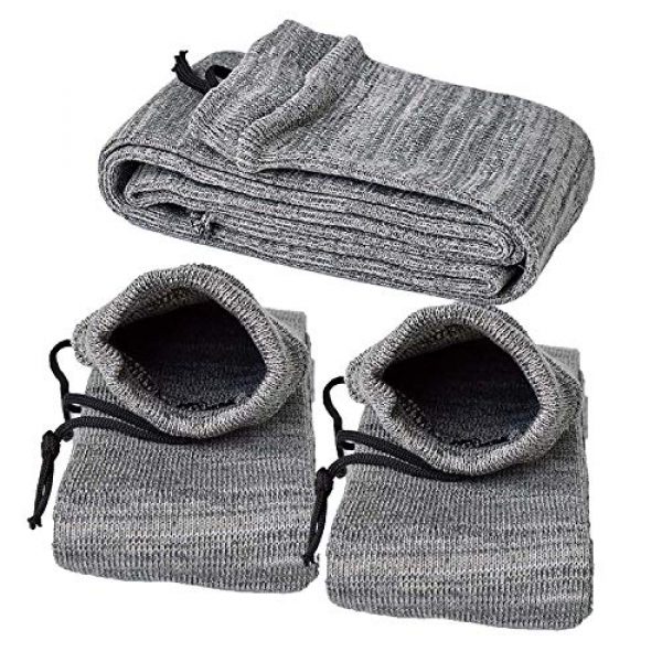 lanhe tactical Rifle Case 1 lanhe tactical Silicone Treated Gun Sock Knit Sleeve Case Dust Cover Outdoor Shooting Hunting Sack Storage Bag for Rifle Shotgun/Handgun Pistol, 52 inch/14 inch, 3 Pack