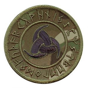 LEGEEON Airsoft Morale Patch 1 LEGEEON Multicam Triple Odin Horns Triskelion Viking Norse Runic Heathen Morale Tactical Sew Iron on Patch