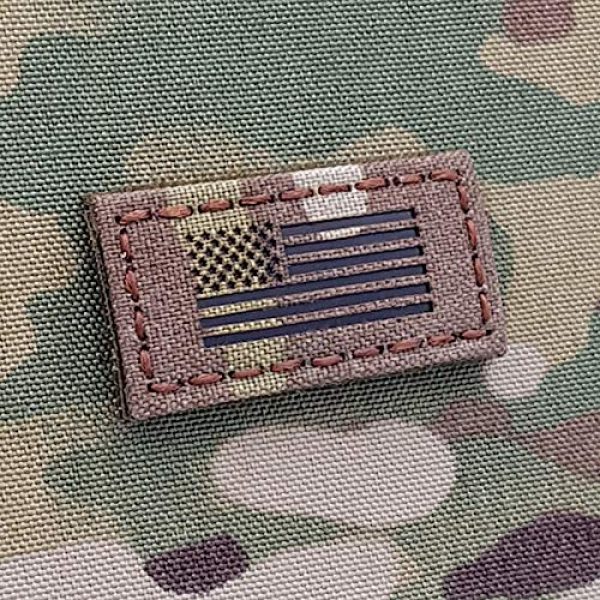 Tactical Freaky Airsoft Morale Patch 4 IR Mini 1x2 USA Flag Multicam OCP America 50-Stars Infrared Tactical Morale Hook-and-Loop Patch