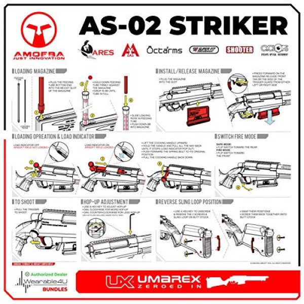 Wearable4U Airsoft Rifle 2 Umarex Amoeba Airsoft Rifle Gun Striker As-02 6mm BB (Gen2) with Wearable4U Bundle