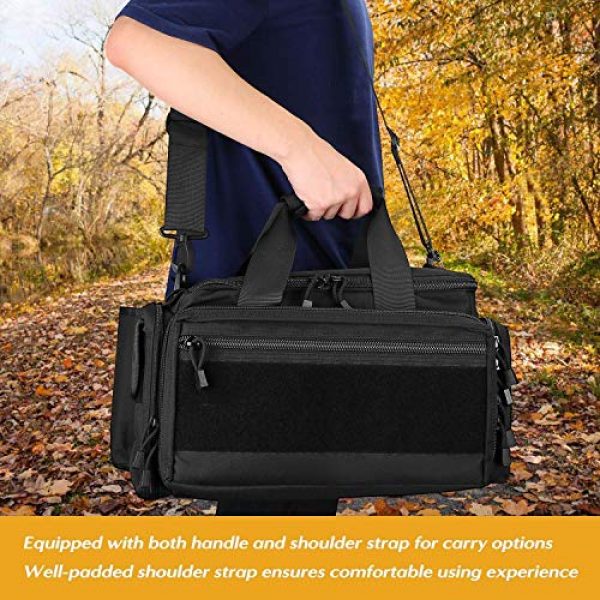 ProCase Pistol Case 6 ProCase Tactical Gun Range Bag Pistol Shooting Duffle Bag Bundle with Tactical Pistol Mag Pouch -Black