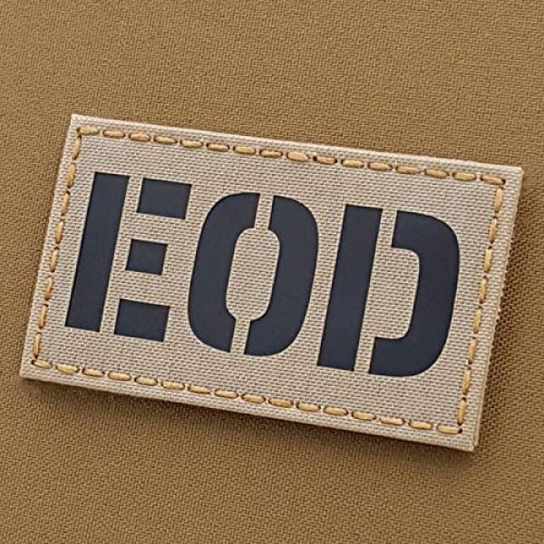 Tactical Freaky Airsoft Morale Patch 1 IR EOD Explosive Ordnance Disposal Desert Sand Bomb Squad Tan Arid 3.5x2 Tactical Hook-and-Loop Patch