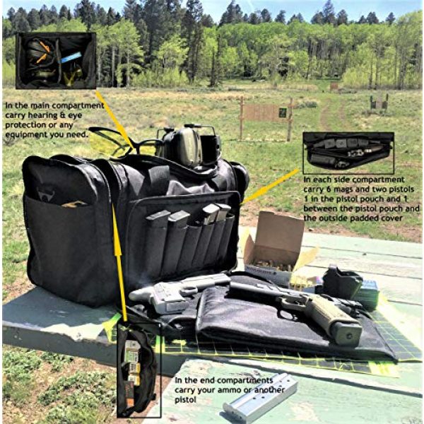 I Belong Outdoor Pistol Case 5 I Belong Outdoor Gun Range Bag - Tactical Shooting Bag for Handguns & Ammo Storage - Lockable Soft Case Protects Your Pistols