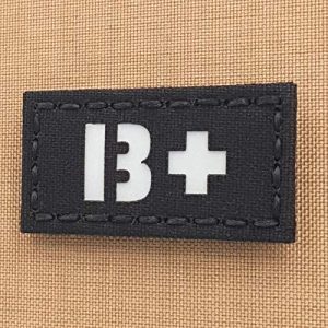 Tactical Freaky Airsoft Morale Patch 1 Reflective BPOS BO+ Blood Type 1x2 First Aid Kit IFAK Tactical Morale Hook-and-Loop Patch