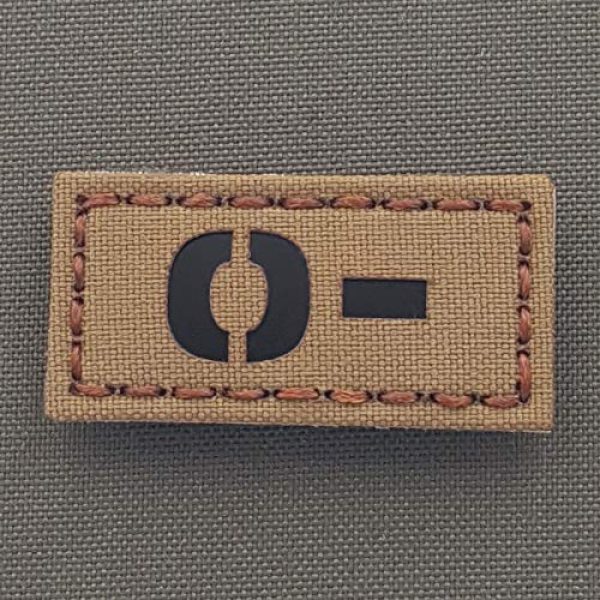 Tactical Freaky Airsoft Morale Patch 1 IR Tan ONEG O- Blood Type 1x2 Coyote First Aid Kit IFAK Tactical Morale Touch Fastener Patch