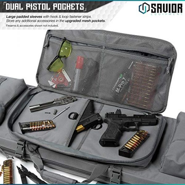 Savior Equipment Rifle Case 4 Savior Equipment Urban Warfare Tactical Double Carbine Long Rifle Bag Gun Case Firearm Backpack Pistol Handgun Case - Lockable Zipper, Padded Side Carry Strap, Available Length in 36" 42" 46" 51" 55"