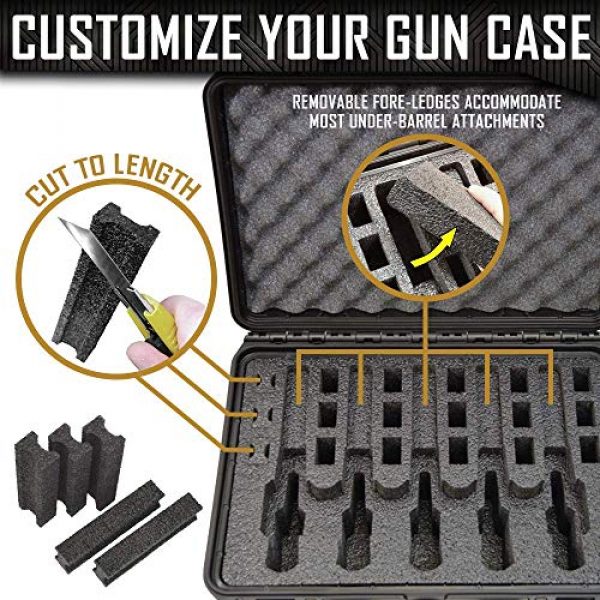 MY CASE BUILDER Pistol Case 2 Pistol & Magazine Storage Foam Insert for Pelican P-1500 Case -2 Piece Set Pre-Cut Military Grade Polyethylene Foam Base Insert and Lid Liner (Case Not Included)