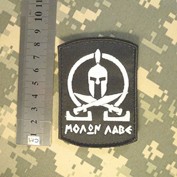 LEGEEON Airsoft Morale Patch 4 LEGEEON Spartan Molon Labe Tactical Morale Army Milspec Embroidered Sew Iron on Patch