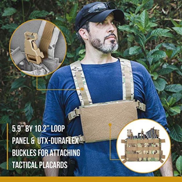 OneTigris Airsoft Tactical Vest 3 OneTigris Chest Rig Tactical Panel Placard Adapter (Multicam)
