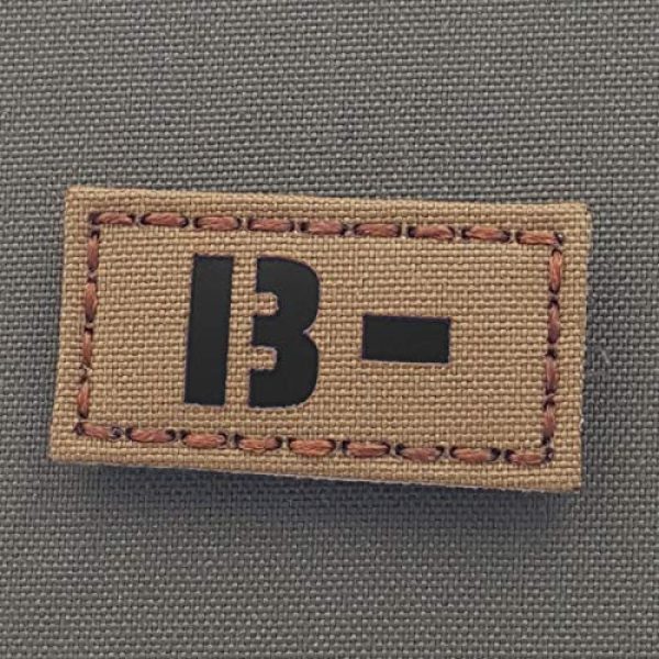 Tactical Freaky Airsoft Morale Patch 1 IR Coyote BNEG B- Blood Type 1x2 Tan First Aid Kit IFAK OCP Tactical Morale Hook-and-Loop Patch