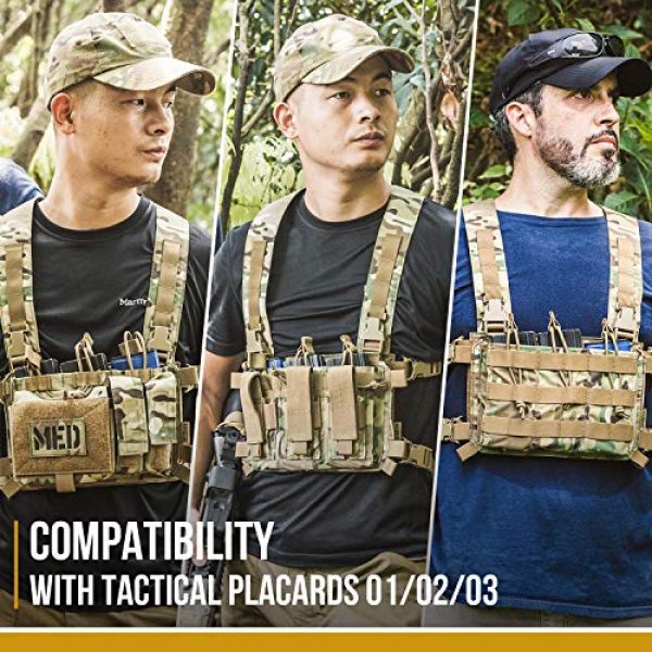 OneTigris Airsoft Tactical Vest 6 OneTigris Chest Rig Tactical Panel Placard Adapter (Multicam)