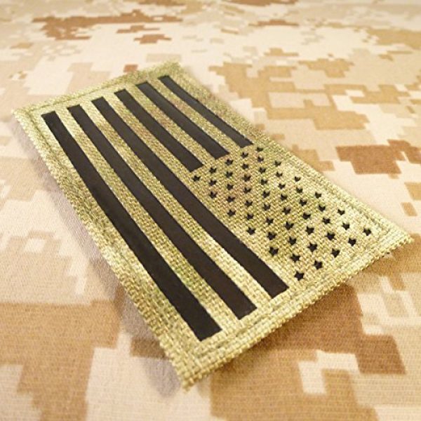 LEGEEON Airsoft Morale Patch 7 LEGEEON Set of 4 Infrared IR Multicam Touch Fastener Patches USA American Flag IFF Morale Tactical Cordura Army