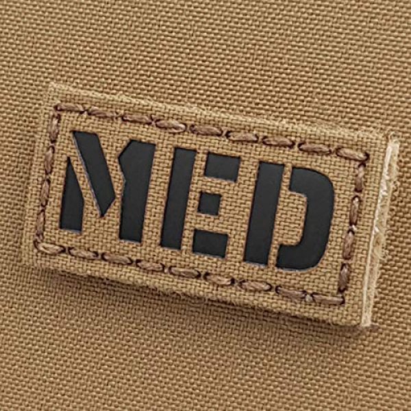 Tactical Freaky Airsoft Morale Patch 2 Mini 1x2 IR Tan Coyote MED Medical EMS Tactical Morale Touch Fastener Patch