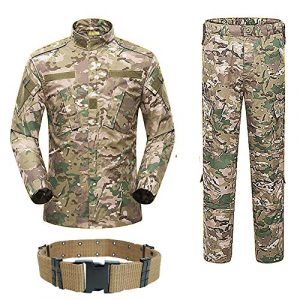 H World Shopping Tactical Shirt 1 Men Tactical BDU Combat Uniform Jacket Shirt & Pants Suit for Army Military Airsoft Paintball Hunting Shooting War Game Multicam MC