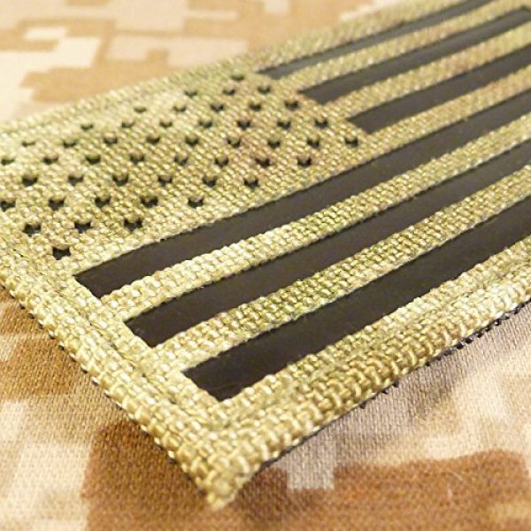 LEGEEON Airsoft Morale Patch 4 LEGEEON Set of 4 Infrared IR Multicam Touch Fastener Patches USA American Flag IFF Morale Tactical Cordura Army