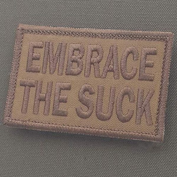 LEGEEON Airsoft Morale Patch 1 LEGEEON Coyote Brown Embrace The Suck 2x3.25 Tan Morale Tactical Military Touch Fastener Patch