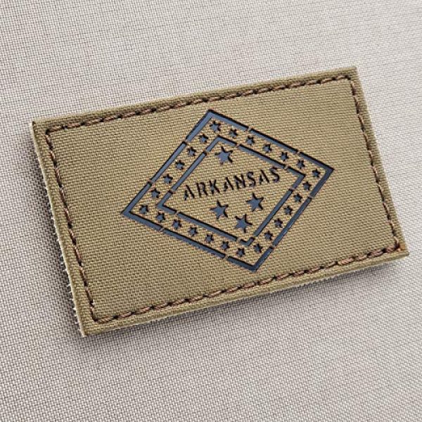 Tactical Freaky Airsoft Morale Patch 1 IR Coyote Brown Arkansas State Flag AR Flag Tan OCP 2x3.5 Tactical Touch Fastener Patch