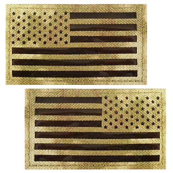LEGEEON Airsoft Morale Patch 1 LEGEEON Set of 2 Infrared IR Multicam Touch Fastener Patches USA American Flag IFF Morale Tactical Cordura Army