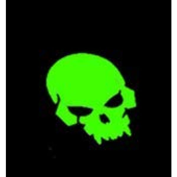 Tactical PVC Patch Airsoft Morale Patch 2 Pirate Skull Glow-in-Dark Morale Military Patch 3D PVC Rubber Tactical Rubber Hook Patch (Green)