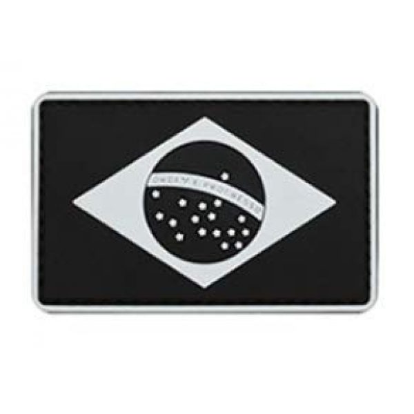 Tactical PVC Patch Airsoft Morale Patch 1 Brazil Flag PVC Military Tactical Morale Patch Badges Emblem Applique Hook Patches for Clothes Backpack Accessories