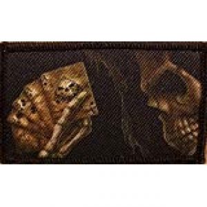 Fast Service Designs Airsoft Morale Patch 1 Skull & Ace Cards Patch with Hook & Loop Tactical Morale Funny Bones Emblem #11