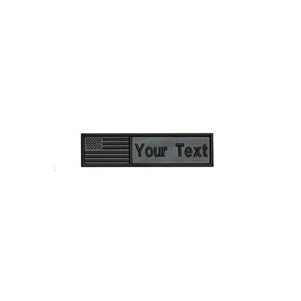DREAM ARMY Airsoft Morale Patch 1 Custom Name Text American Flag USA Flag Gray Color Morale Patch Hook & Loop Backing 4x1 inch (5)