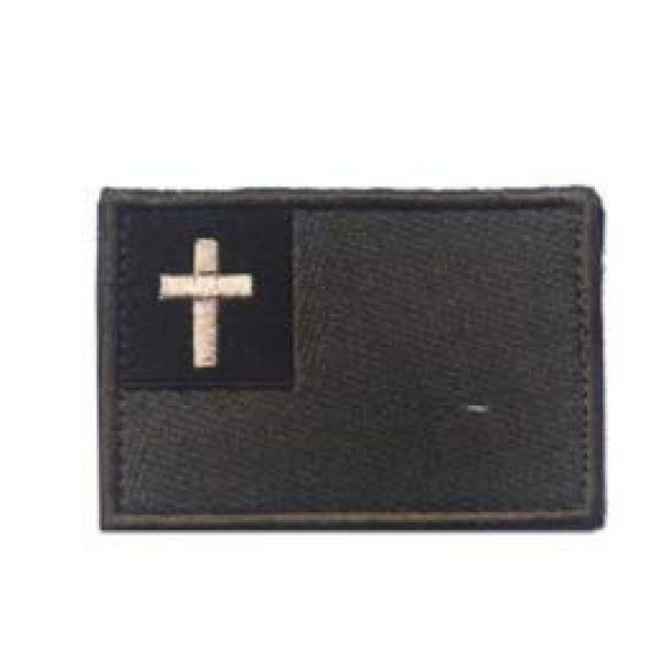 Embroidered Patch Airsoft Morale Patch 3 2pc Christian Flag Jesus Christ Catholic Cross 3D Tactical Patch Military Embroidered Morale Tags Badge Embroidered Patch DIY Applique Shoulder Patch Embroidery Gift Patch