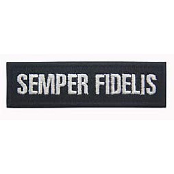 Embroidery Patch Airsoft Morale Patch 3 2 Pieces Semper Fidelis US Military Hook Loop Tactics Morale Embroidered Patch (color3)