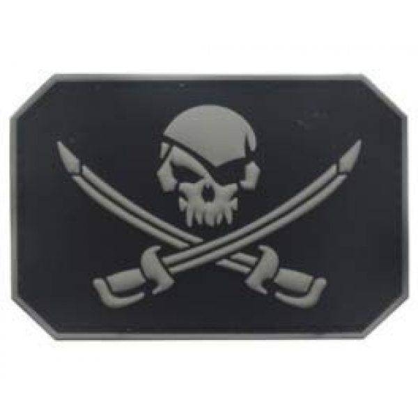 Tactical PVC Patch Airsoft Morale Patch 1 Pirate Skull with Double Swords PVC Military Tactical Morale Patch Badges Emblem Applique Hook Patches for Clothes Backpack Accessories