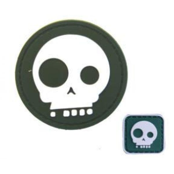 Tactical PVC Patch Airsoft Morale Patch 1 2pcs Big & Small Eyes Skull PVC Military Tactical Morale Patch Badges Emblem Applique Hook Patches for Clothes Backpack Accessories