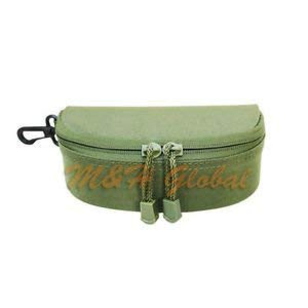 MH GLOBAL Tactical Pouch 1 MOLLE Sunglasses Eyeglasses Case Padded Soft Lining Double Zipper - OD Green