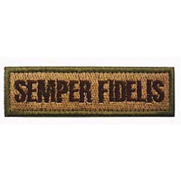 Embroidery Patch Airsoft Morale Patch 2 2 Pieces Semper Fidelis US Military Hook Loop Tactics Morale Embroidered Patch (color3)