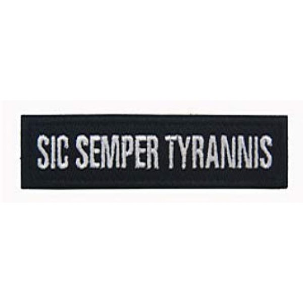 Embroidery Patch Airsoft Morale Patch 1 Sic Semper Tyrannis US Military Hook Loop Tactics Morale Embroidered Patch (color1)