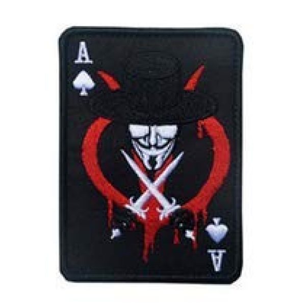 Tactical Embroidery Patch Airsoft Morale Patch 1 ACE of Spades Death Card Tactical Embroidery Patch Hook & Loop Morale Patch Military Patch for Clothing Accessory Backpack Armband