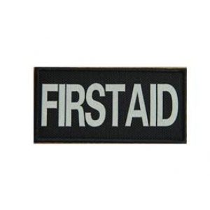 Tactical Embroidery Patch Airsoft Morale Patch 1 IR First Aid Infrared Reflective Tactical Embroidery Patch Hook & Loop Morale Patch Military Patch for Clothing Accessory Backpack Armband (Black)