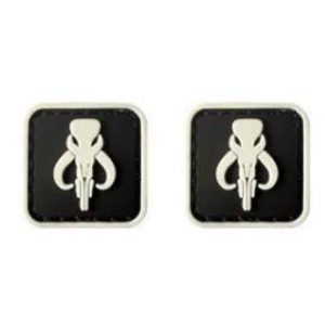 Tactical PVC Patch Airsoft Morale Patch 1 Bounty Hunter Military Patch 3D PVC Rubber Tactical Rubber Hook Patch PVC Patch (2pcs Black)