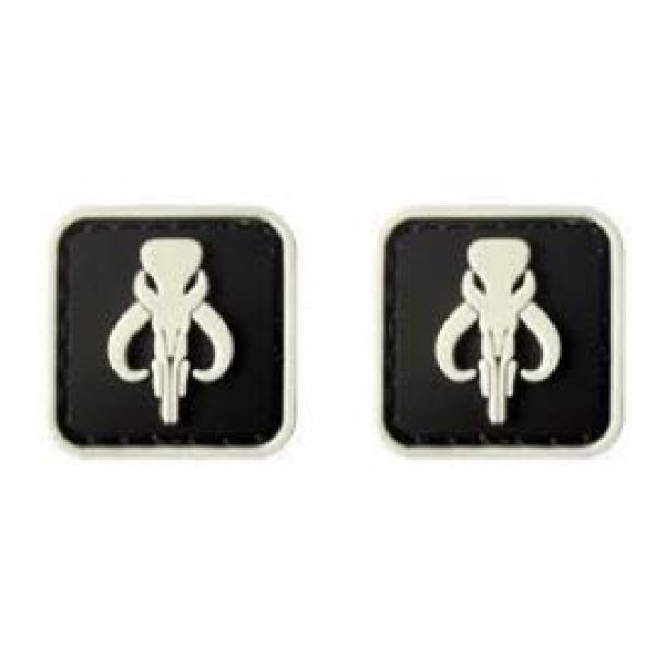 Tactical PVC Patch Airsoft Morale Patch 1 Bounty Hunter Military Patch 3D PVC Rubber Tactical Rubber Hook Patch PVC Patch (2pcs Black)