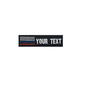 DREAM ARMY Airsoft Morale Patch 1 Custom Name Text Flag American USA Flag Blue Line Red Line Green Line Morale Patch Hook Backing 4x1 inch (Blue line red line Green line)
