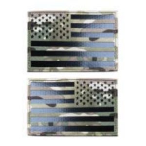 Tactical Embroidery Patch Airsoft Morale Patch 1 IR USA Flag Infrared Reflective Tactical Embroidery Patch Hook & Loop Morale Patch Military Patch for Clothing Accessory Backpack Armband (2pcs)
