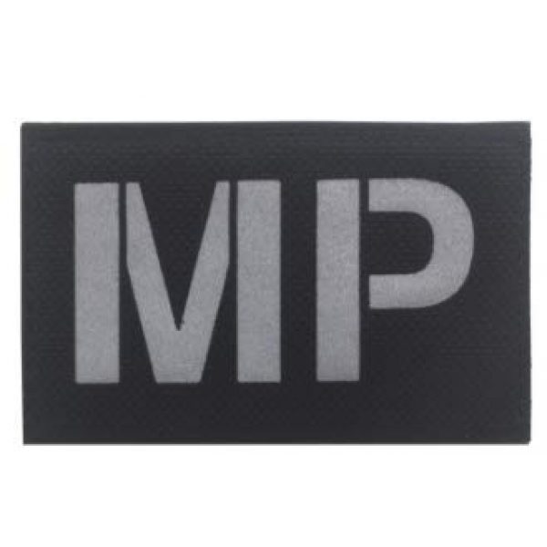 Tactical Embroidery Patch Airsoft Morale Patch 1 IR MP Infrared Reflective Tactical Embroidery Patch Hook & Loop Morale Patch Military Patch for Clothing Accessory Backpack Armband (color1)