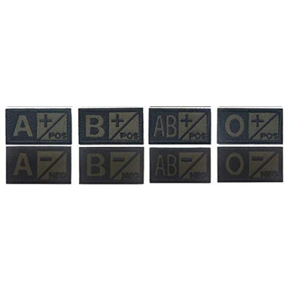 Tactical Embroidery Patch Airsoft Morale Patch 1 2pcs Positive/Negative Group Blood Type Tactical Embroidery Patch Hook & Loop Morale Patch Military Patch for Clothing Accessory Backpack Armband (B-)