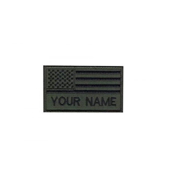 DREAM ARMY Airsoft Morale Patch 1 Custom Name Text Green Army American Flag Embroidered Morale Patch Hook Backing
