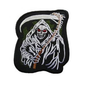 Tactical Embroidery Patch Airsoft Morale Patch 1 Grim Reaper Tactical Embroidery Patch Hook & Loop Morale Patch Military Patch for Clothing Accessory Backpack Armband